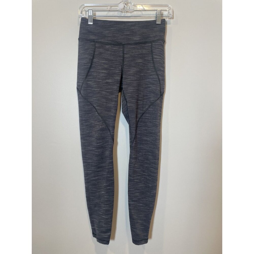 Patagonia Gray Striped Leggings‎ Women's Size Small Pull On Stretchy Low Rise